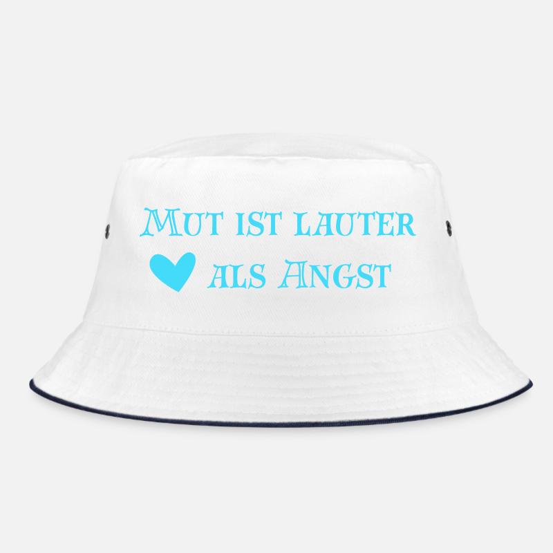 Mut ist lauter als Angst - Bucket Hat - Weiß/Navy