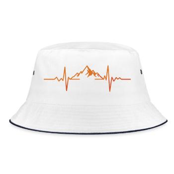 heartbeat mountains mountain range - Bucket Hat - white/navy - Front
