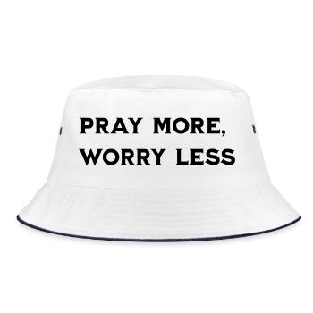 Abstrakt Farbexplosion Kunstdesign - Bucket Hat - Weiß/Navy - Vorne