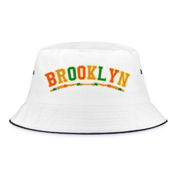 Brooklyn Varsity Bow Emblem - Bucket Hat - white/navy - Front