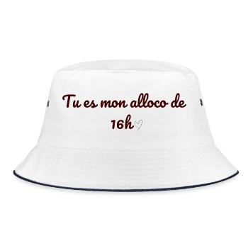 Ivorian humor t-shirt "You are my 4 p.m. alloco - Bucket Hat - white/navy - Front