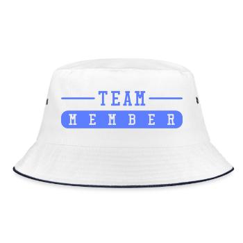 Team Member Wordmark Print Design - Bucket Hat - white/navy - Front