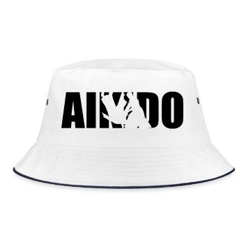 Classical Aikido Design – Calm & Strength - Bucket Hat - white/navy - Front