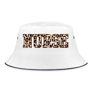Leopardenamme - Bucket Hat - Weiß/Navy - Vorne