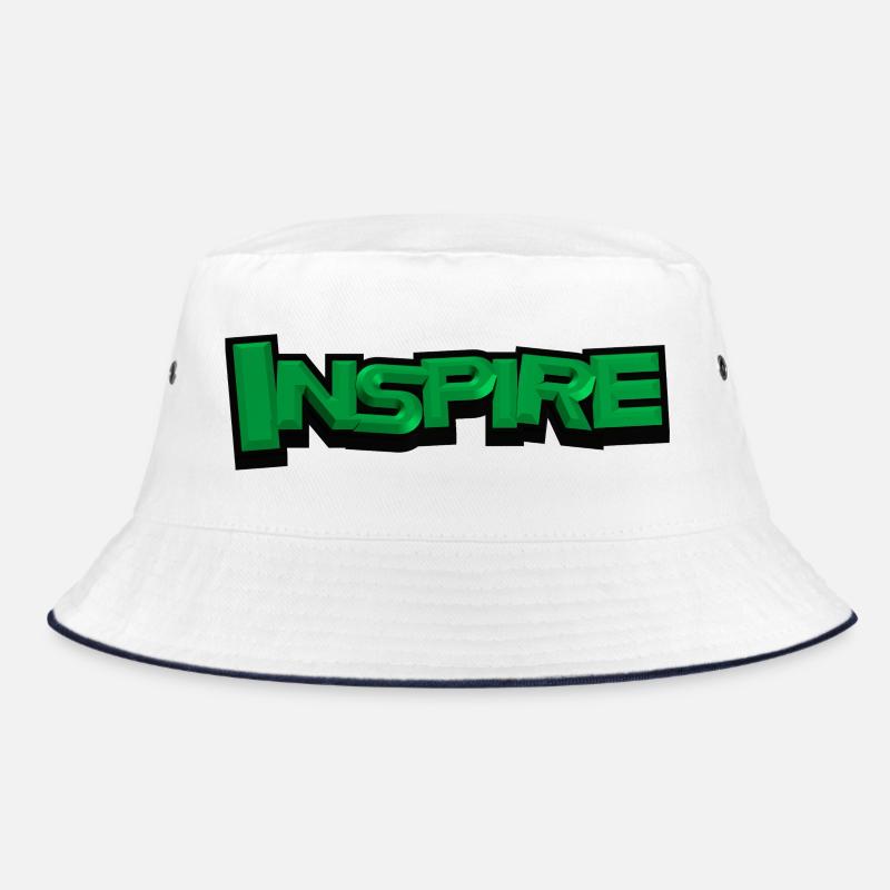 INSPIRE – Modern 3D Typography Design - Bucket Hat - white/navy