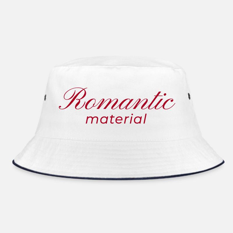 Typografie-Design Romantic Material - Bucket Hat - Weiß/Navy