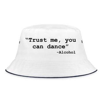 Vertrau mir, du kannst tanzen – Alkohol - Bucket Hat - Weiß/Navy - Vorne
