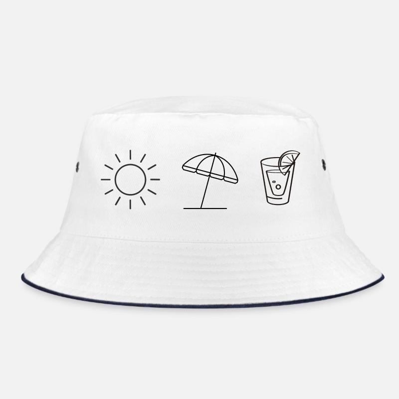Summer Vibes – Minimalistisch Sonne & Drink Design Bucket Hat
