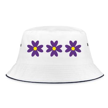 BLUME. NATUR. ÖKOLOGIE. JAHRESTAG. FEST - Bucket Hat - Weiß/Navy - Vorne