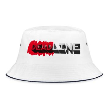 DEADLINE LIFE - let's talk - Bucket Hat - white/navy - Front