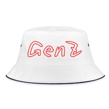 GenZ Graffiti Red - Bucket Hat - white/navy - Front