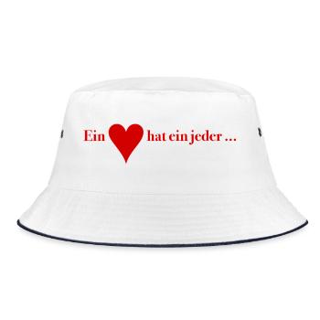 Everyone Has a Heart – Skat Humor Shirt - Bucket Hat - white/navy - Front