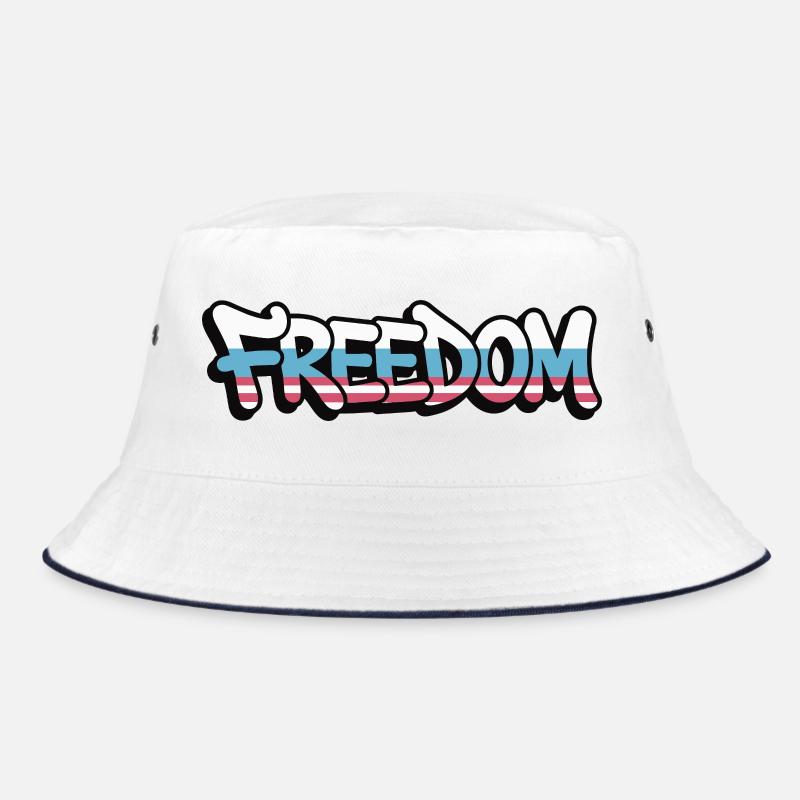 Freedom Typography Statement Design Bucket Hat
