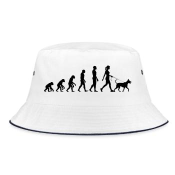 EVOLUTION OF HUNDELIEBE, DOGLOVER DOGMOM  - Bucket Hat - Weiß/Navy - Vorne