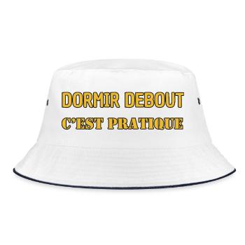 Sleeping standing up is convenient - Bucket Hat - white/navy - Front