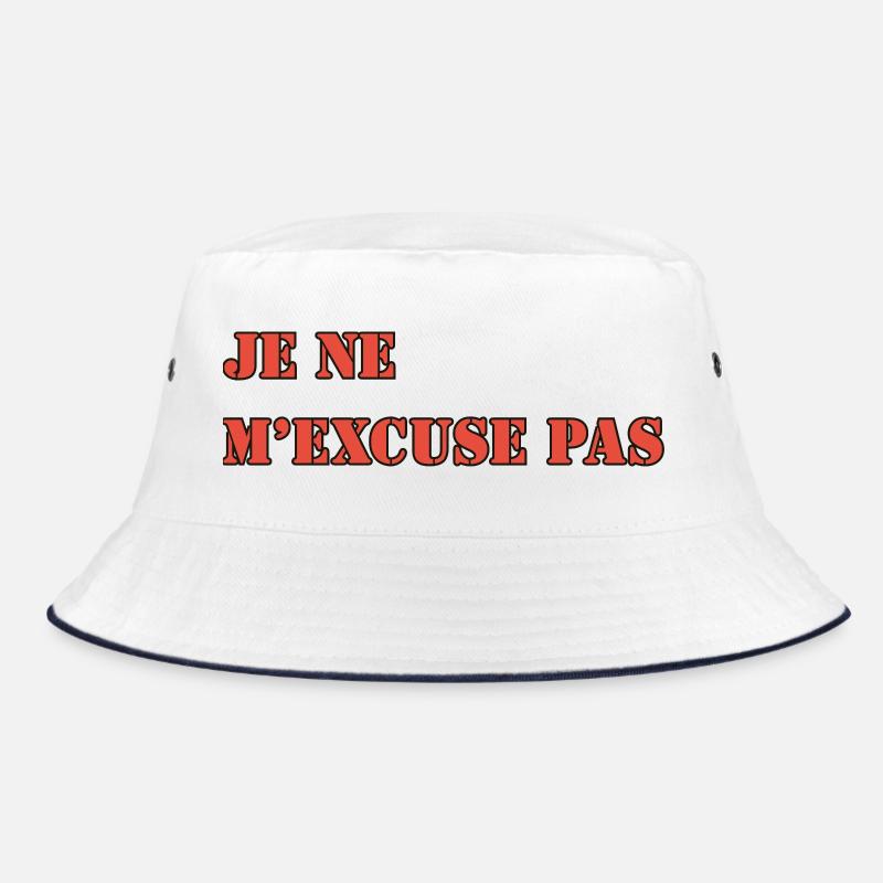 ICH ENTSCHULDIGE MICH NICHT - Bucket Hat - Weiß/Navy