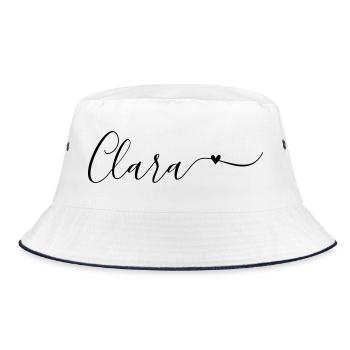 Nom de famille Clara Prénom Décoratif - Bob - blanc/marine - Devant