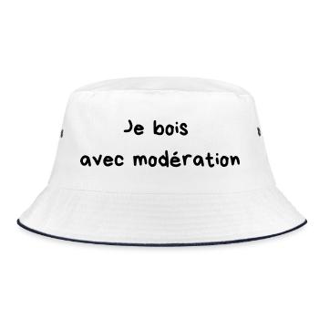 Je bois avec modération - Bob - blanc/marine - Devant