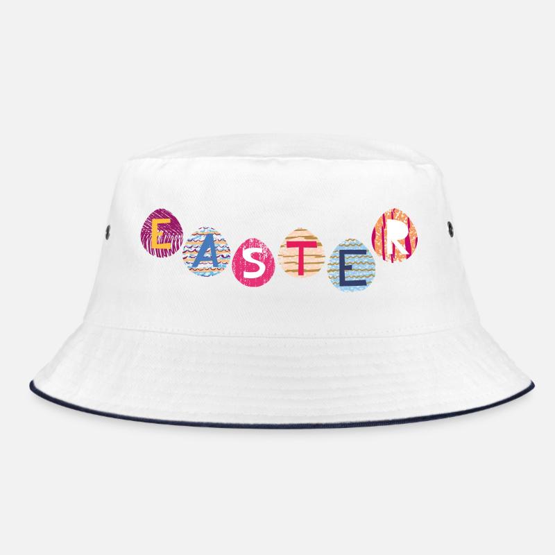 Osterbuchstaben auf bunten Eiern Bucket Hat