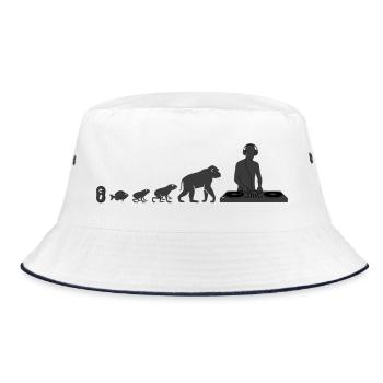Evolution to DJ - Bucket Hat - white/navy - Front