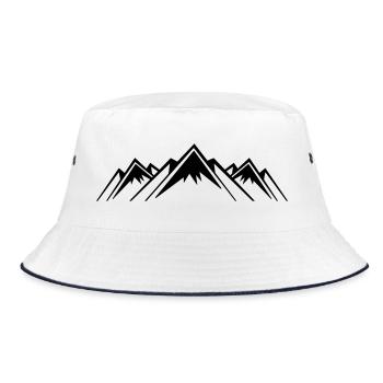 Mountains Mountain Mountains - Bucket Hat - white/navy - Front