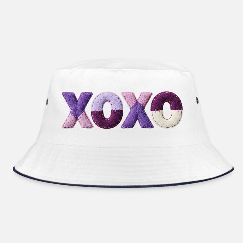 XOXO Patchwork Love Vintage Cute Style Bucket Hat