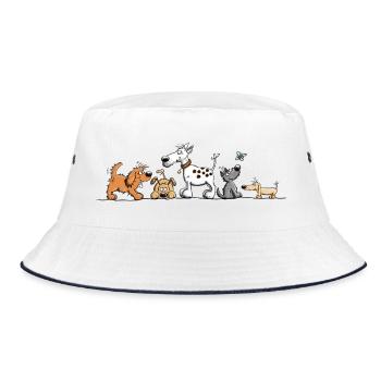 Motif de chien drôle avec chiens de dessin animé pour chiens - Bob - blanc/marine - Devant