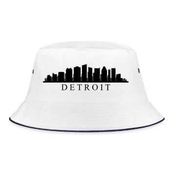 Detroit Skyline - Bucket Hat - white/navy - Front