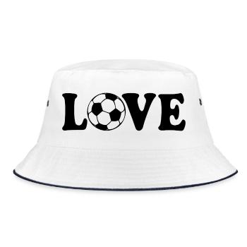 Ich liebe Fußball Fußballer  - Bucket Hat - Weiß/Navy - Vorne