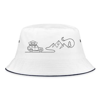 van life camping outdoor adventure - Bucket Hat - Weiß/Navy - Vorne
