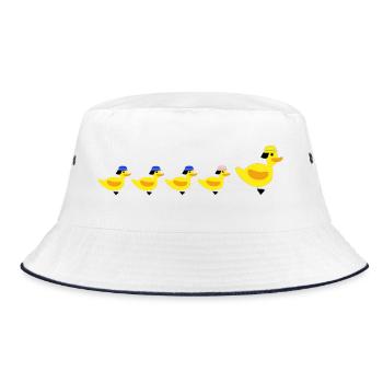 Fire Brigade Ducks - Family - Bucket Hat - white/navy - Front