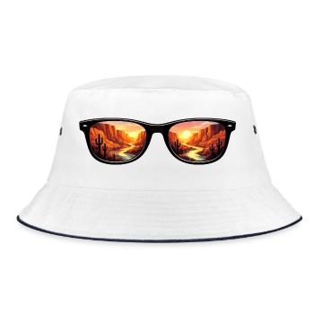 Lunettes de soleil Couchant du Désert - Bob - blanc/marine - Devant