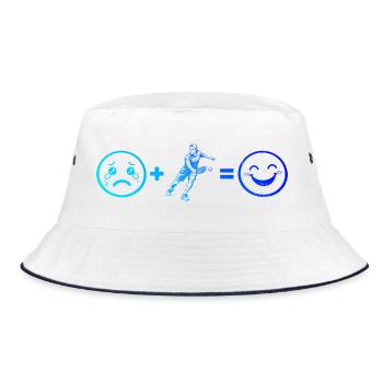 Pickleball player design for pickleball match fans - Bucket Hat - white/navy - Front