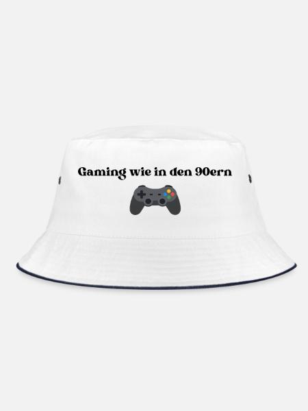 Gaming wie in den 90ern - Bucket Hat - Weiß/Navy