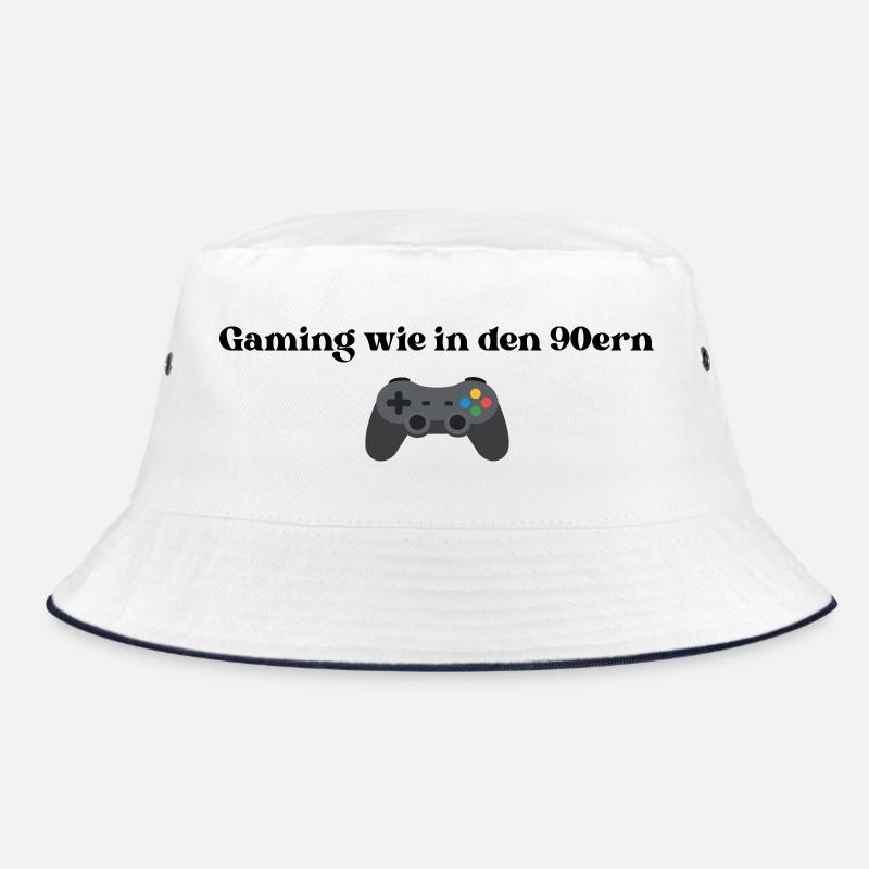 Gaming wie in den 90ern - Bucket Hat - Weiß/Navy