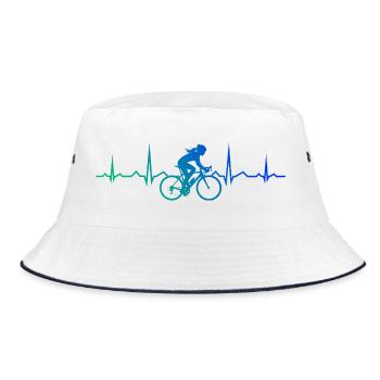 Gift idea for a racing cyclist with a road bike - Bucket Hat - white/navy - Front