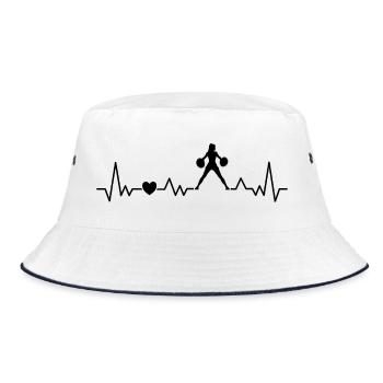 Cheerleader Herzschlag Cheer Squad - Bucket Hat - Weiß/Navy - Vorne