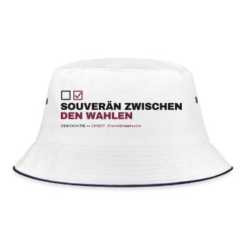 SOUVERÄN ZWISCHEN DEN WAHLEN - Bucket Hat - Weiß/Navy - Vorne
