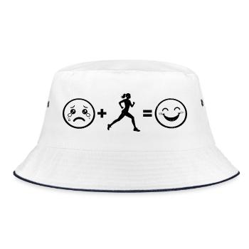 Geschenkidee für eine Running mit Running - Bucket Hat - Weiß/Navy - Vorne