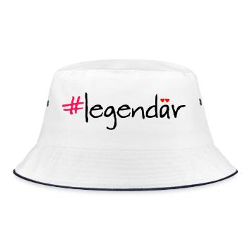 Legendaer Hashtag Spruch Shirt - Bucket Hat - Weiß/Navy - Vorne