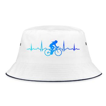 Road cycling gift idea for a road biker - Bucket Hat - white/navy - Front