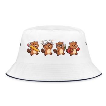 Lernbiber Quartet - Bucket Hat - white/navy - Front