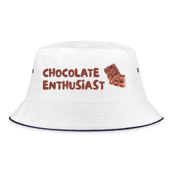 Chocolate Enthusiast - Bucket Hat - white/navy - Front