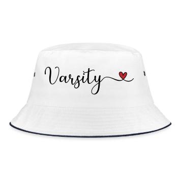 Varsity Heart Design - Bucket Hat - white/navy - Front