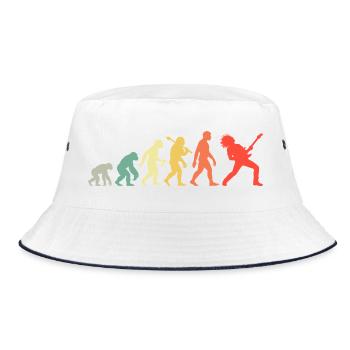Gitarrist Evolution Rock und Metal Gitarrenspieler - Bucket Hat - Weiß/Navy - Vorne