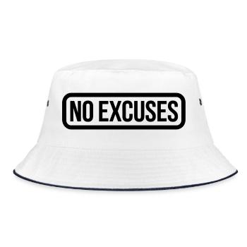 Citation motivante sans excuses - Bob - blanc/marine - Devant