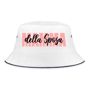 Mutter der italienischen Braut - Bucket Hat - Weiß/Navy - Vorne
