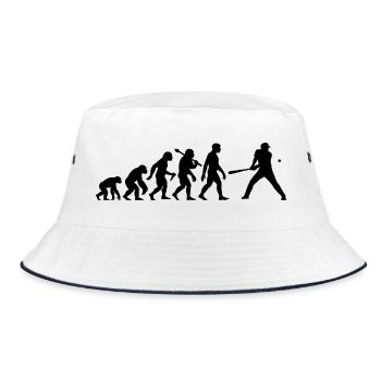 Baseball Evolution Schlagmann Baseballspieler - Bucket Hat - Weiß/Navy - Vorne