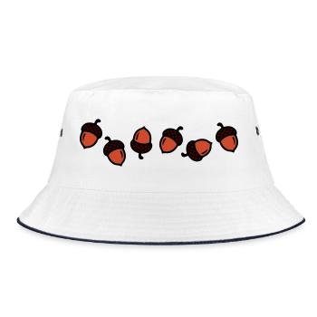 Eichel Comic - Bucket Hat - Weiß/Navy - Vorne