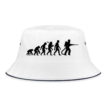 Feuerwehr Feuerwehrmann Evolution Für Den Einsatz - Bucket Hat - Weiß/Navy - Vorne